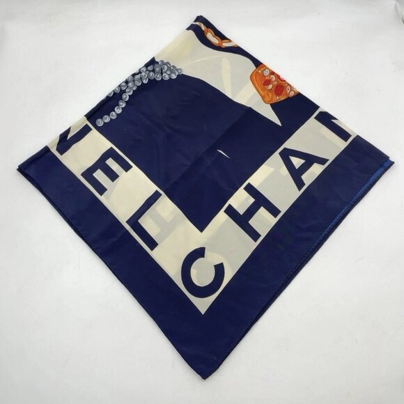 Auth Chanel Mademoiselle All-over Pattern Silk Scarf - Picture 4 of 15